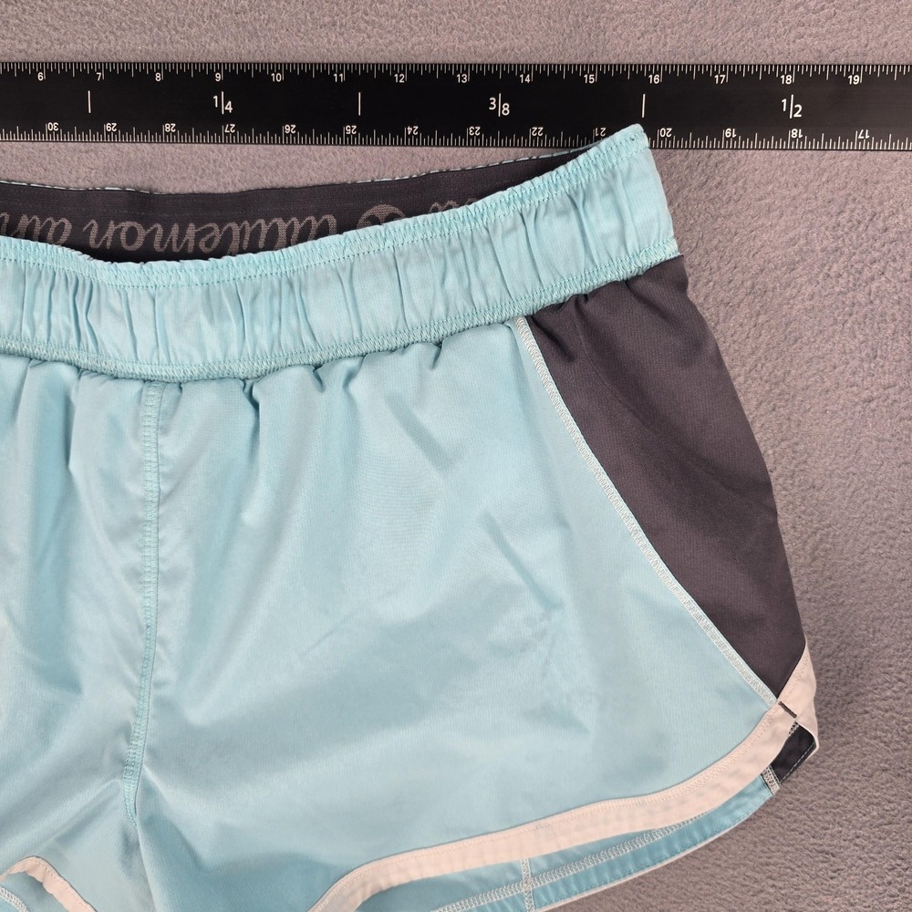 Lululemon Shorts Womens 10 Blue Gray Speed Run Liner Athletic Running Workout - Picture 6 of 8